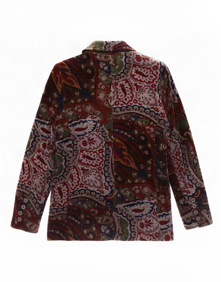 Zara Womens 1 Button Blazer Jacket UK14 Moyen Multicolore Paisley