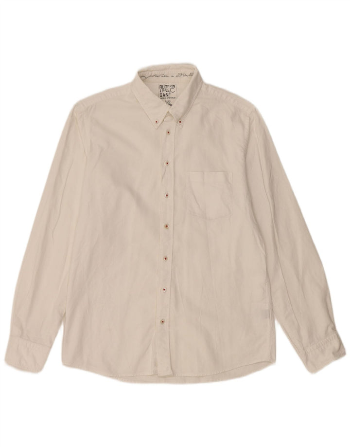 Gant Chemise Homme 3XL Coton Blanc Cassé