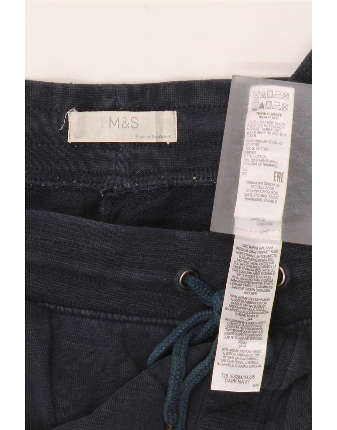 Marks & Spencer Short de sport pour homme en coton bleu marine Taille L