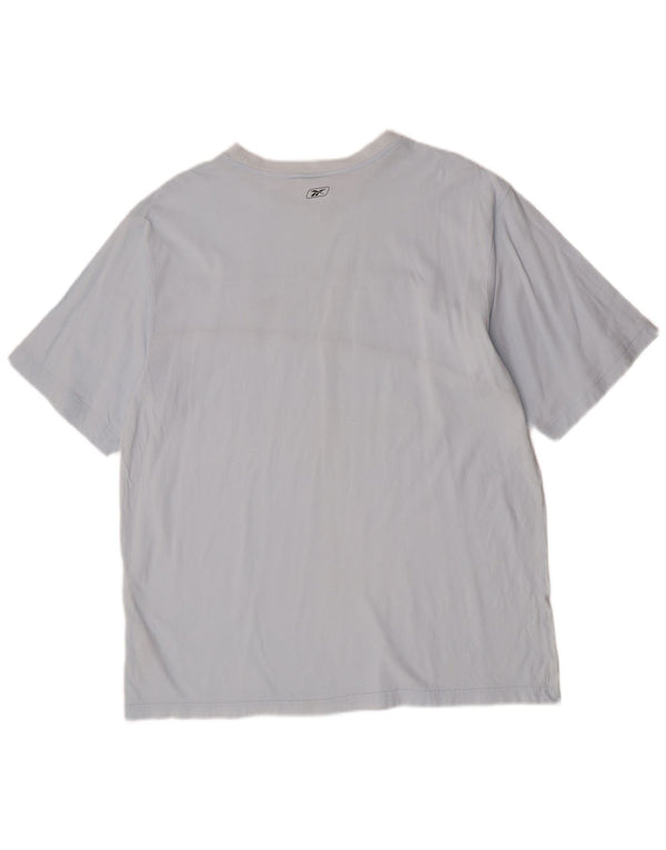 Reebok T-Shirt Graphique Homme Top 2XL Bleu Coton