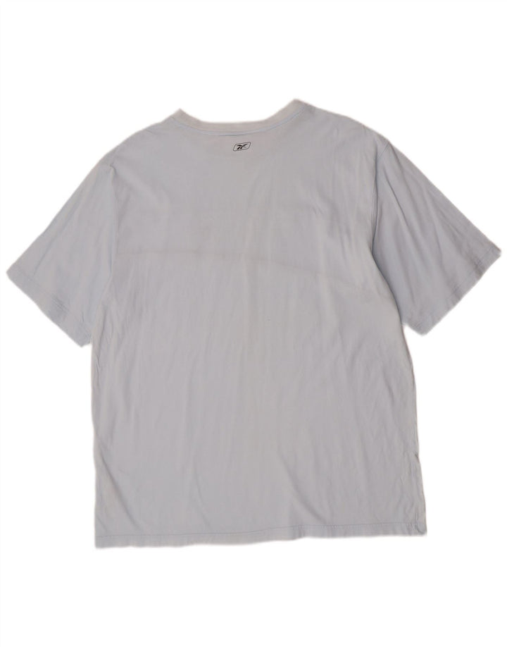 Reebok T-Shirt Graphique Homme Top 2XL Bleu Coton