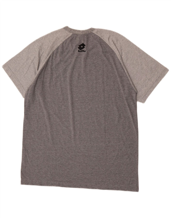 LOTTO T-Shirt Graphique Homme XL Gris Moucheté Polyester