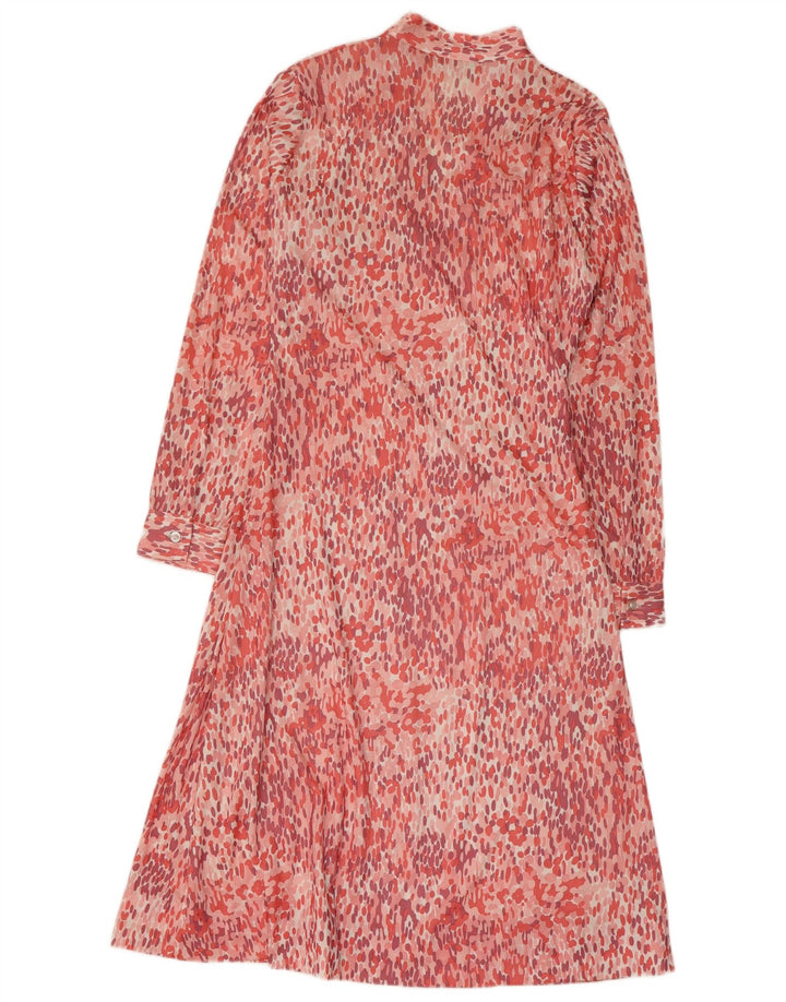 ANNARELLA Robe trapèze à manches longues pour femme IT 46 Large Rose à pois