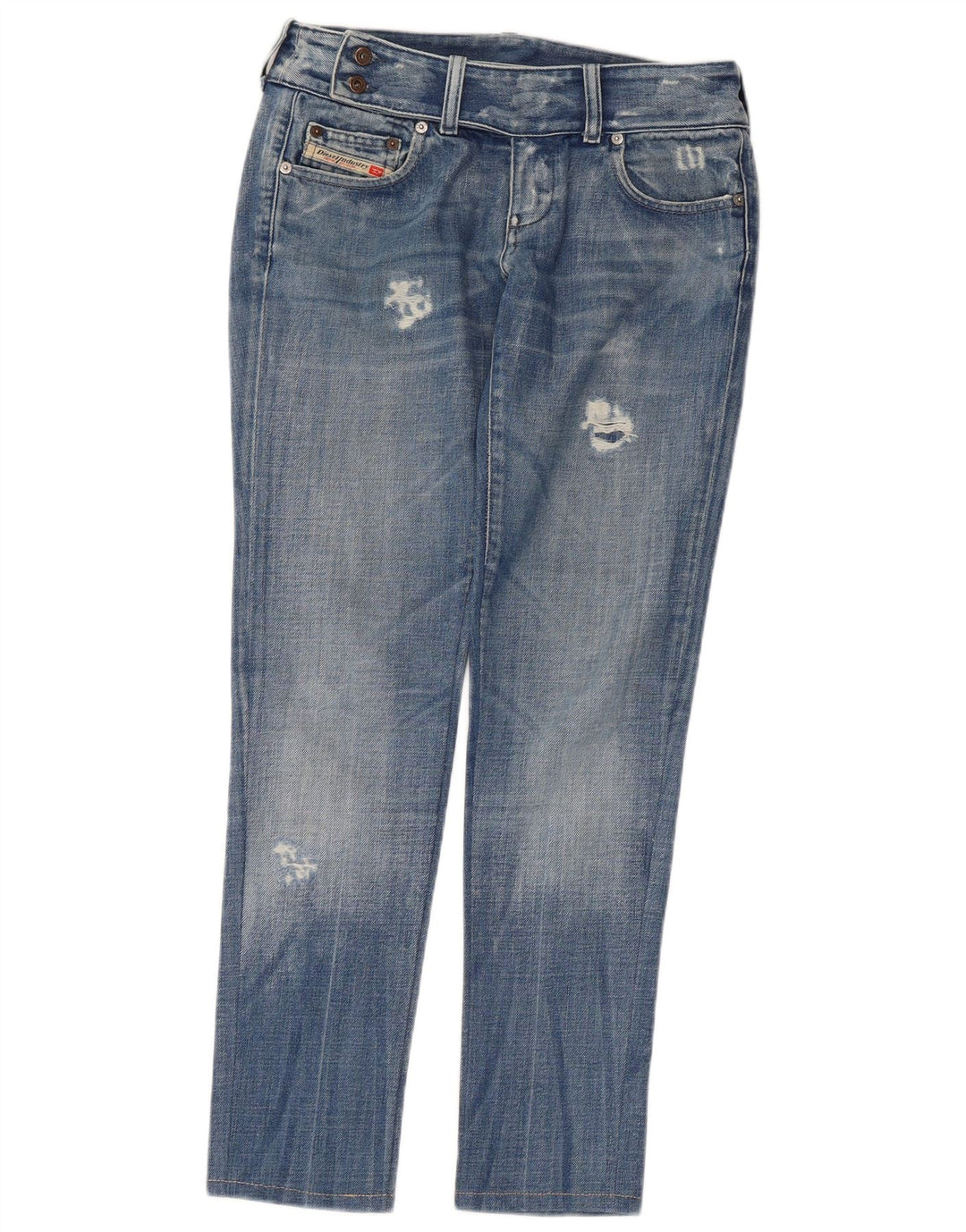 Diesel Jean Slim Effet Déchiré W30 L29 Bleu Femme
