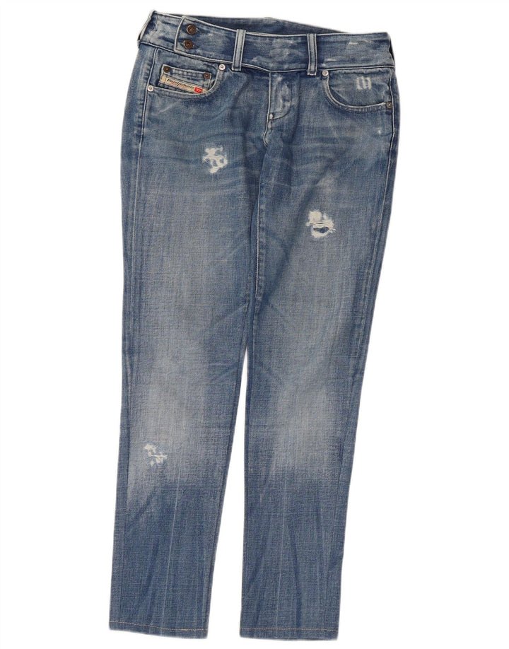 Diesel Jean Slim Effet Déchiré W30 L29 Bleu Femme