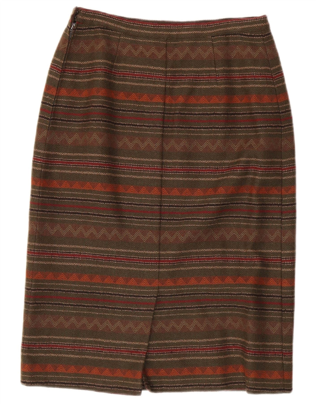jupe crayon femme vintage W26 Petit Kaki Rayé