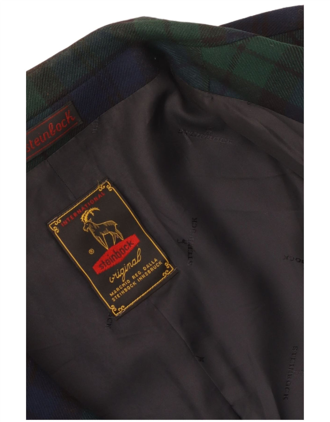 Steinbock Veste blazer à 3 boutons pour femme UK 18 XL Bleu marine à carreaux