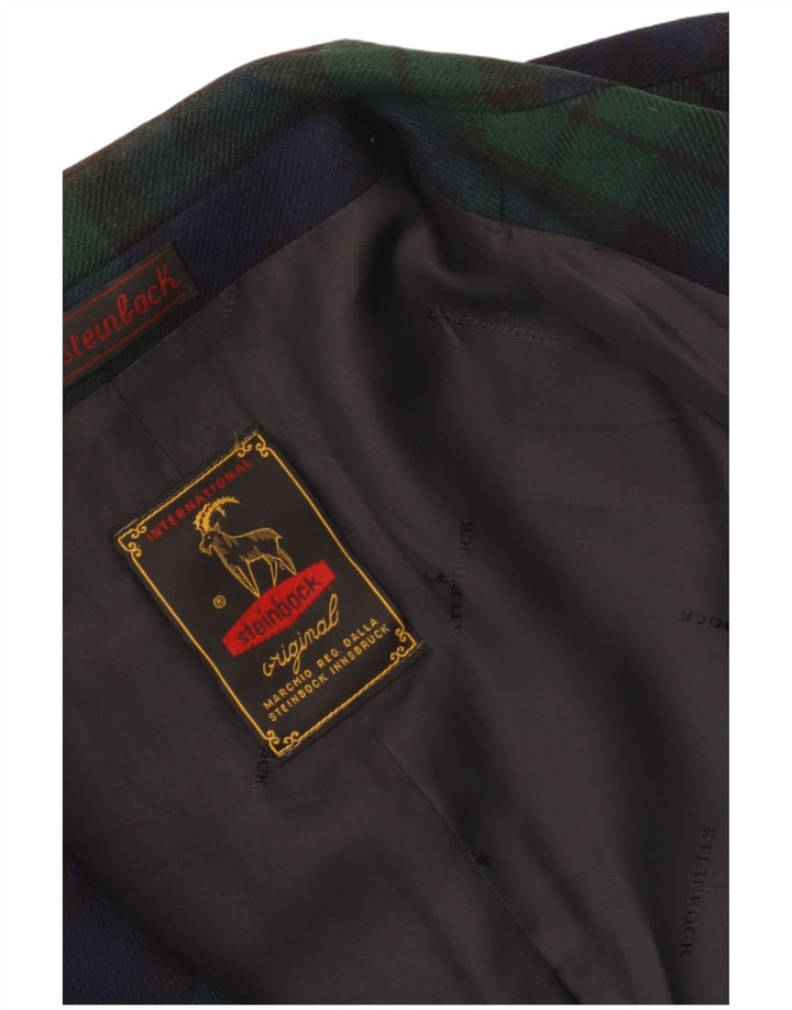 Steinbock Veste blazer à 3 boutons pour femme UK 18 XL Bleu marine à carreaux