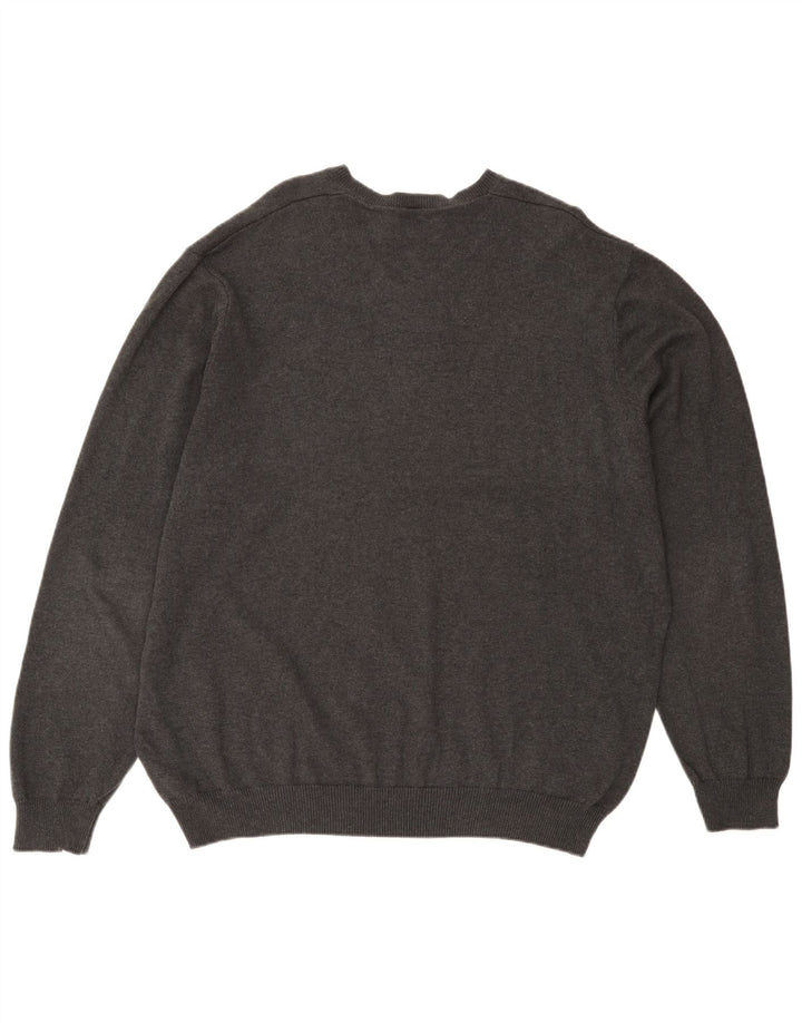 Marks & Spencer Pull coupe classique à col en V pour homme 3XL Gris Coton