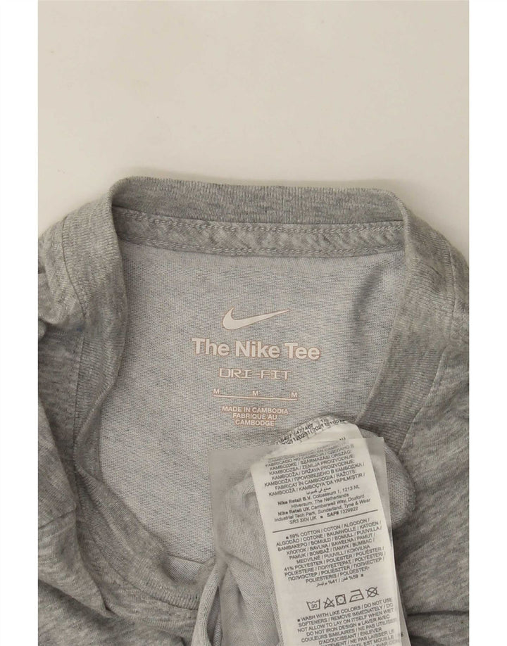 Nike Homme Dri Fit Graphic T-Shirt Haut Gris Moyen Moucheté Coton