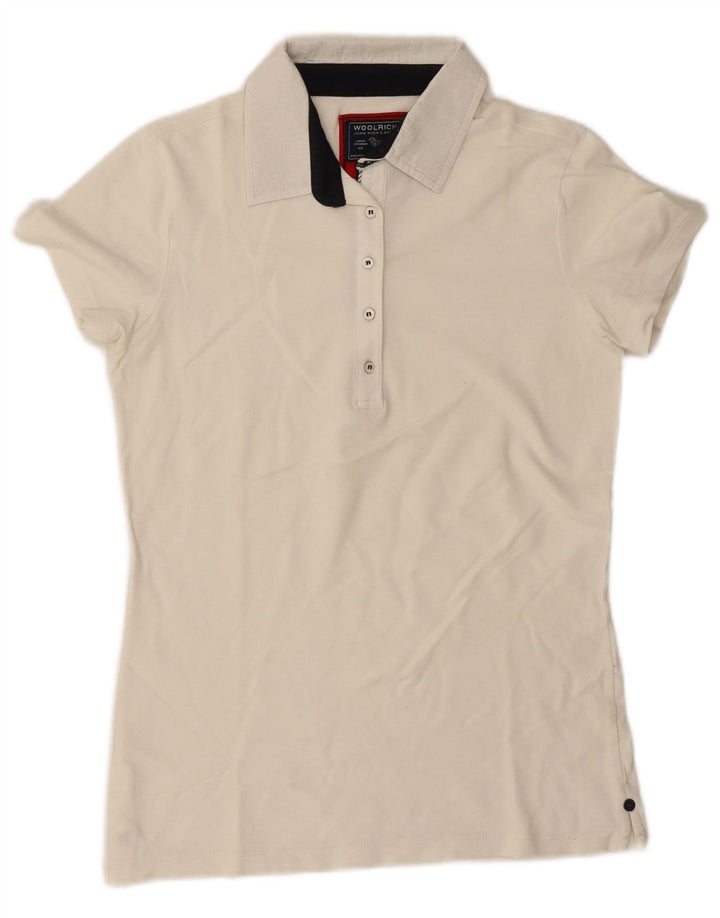 Woolrich Polo Femme UK 14 Large Blanc Cassé