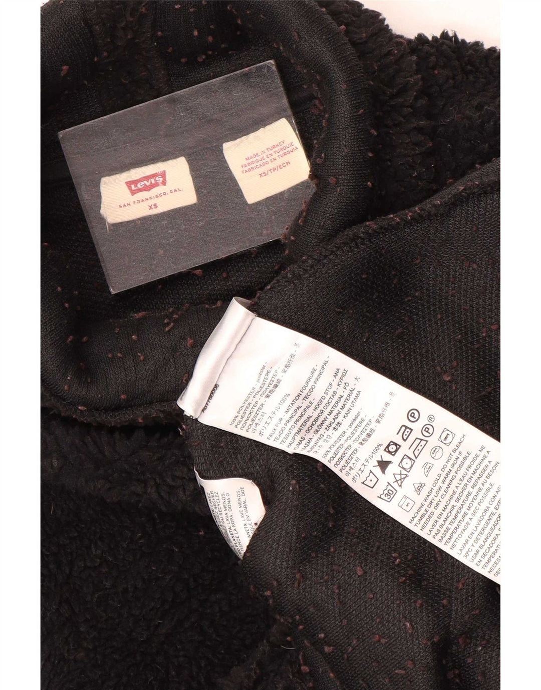 Levi's Pull Oversize Polaire Femme UK 6 XS Noir Polyester