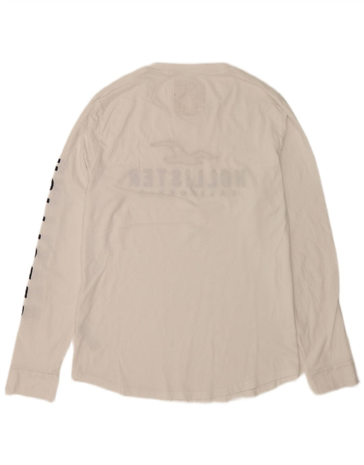 Hollister Haut graphique à manches longues pour homme en coton blanc moyen