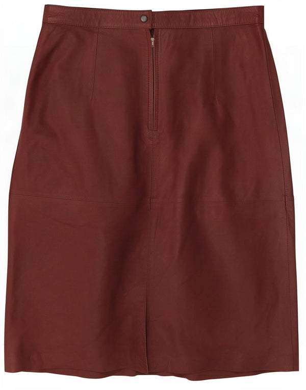 jupe en cuir femme vintage Medium W30 Marron