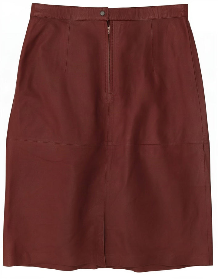 jupe en cuir femme vintage Medium W30 Marron