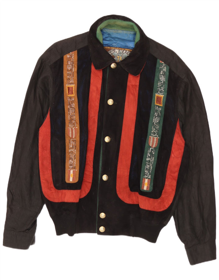 Umberto Bilancioni Veste Bomber Homme UK 38 Moyen Noir Géométrique