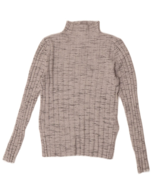 Topshop Femme Petite Col Roulé Pull Pull UK 8 Petit Gris Moucheté