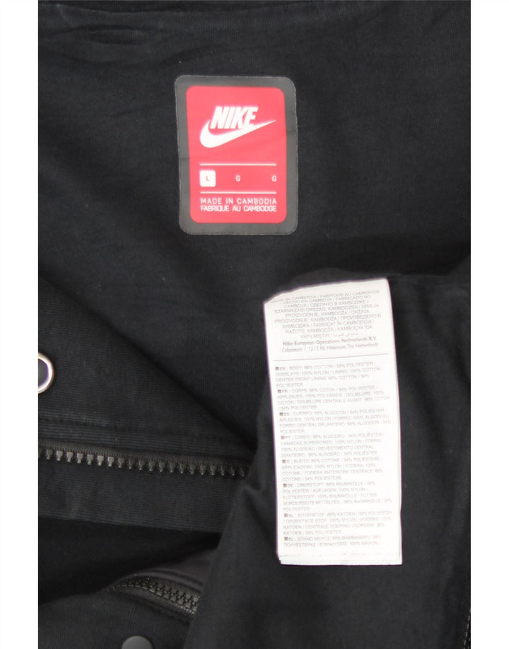 Nike Manteau imperméable à capuche pour femme UK 14 Large Noir Coton