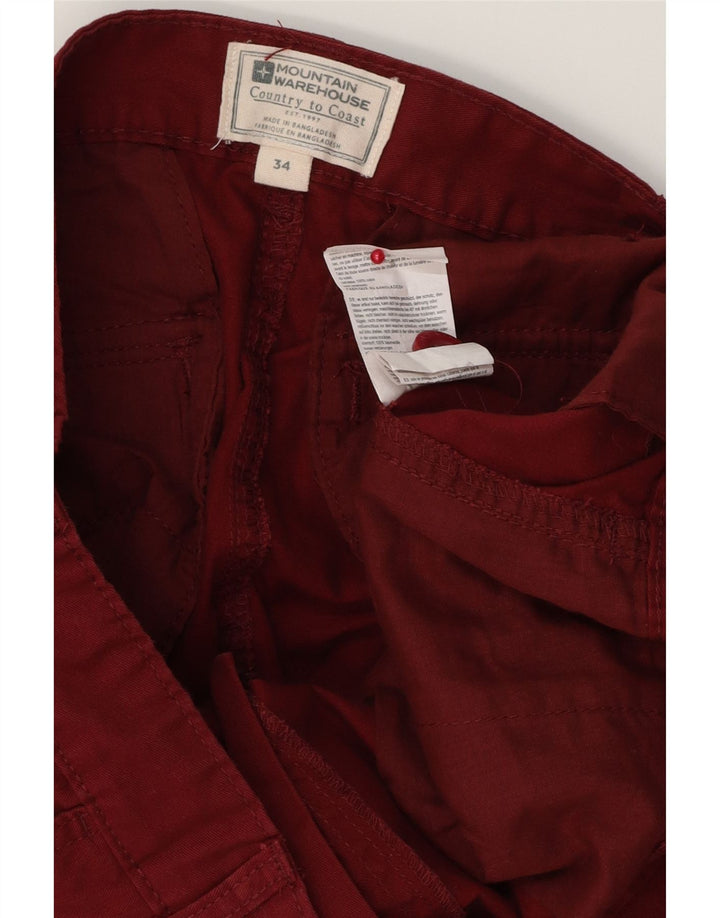 MOUNTAIN WAREHOUSE Short cargo pour hommes W34 Grand coton bordeaux