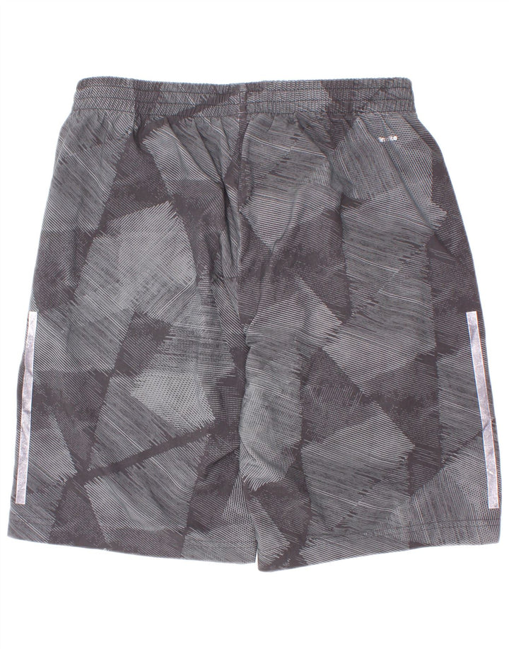 Adidas Short de Sport Climalite Garçon 13-14 Ans Gris Géométrique Polyester