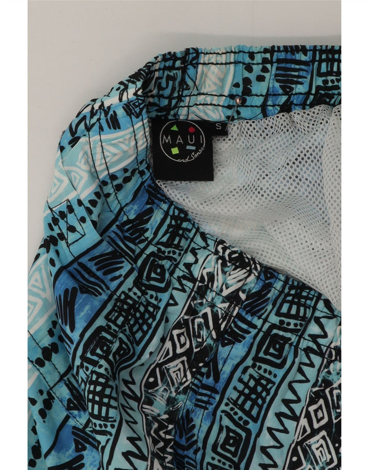Maui and Sons Short de bain homme petit bleu géométrique polyester