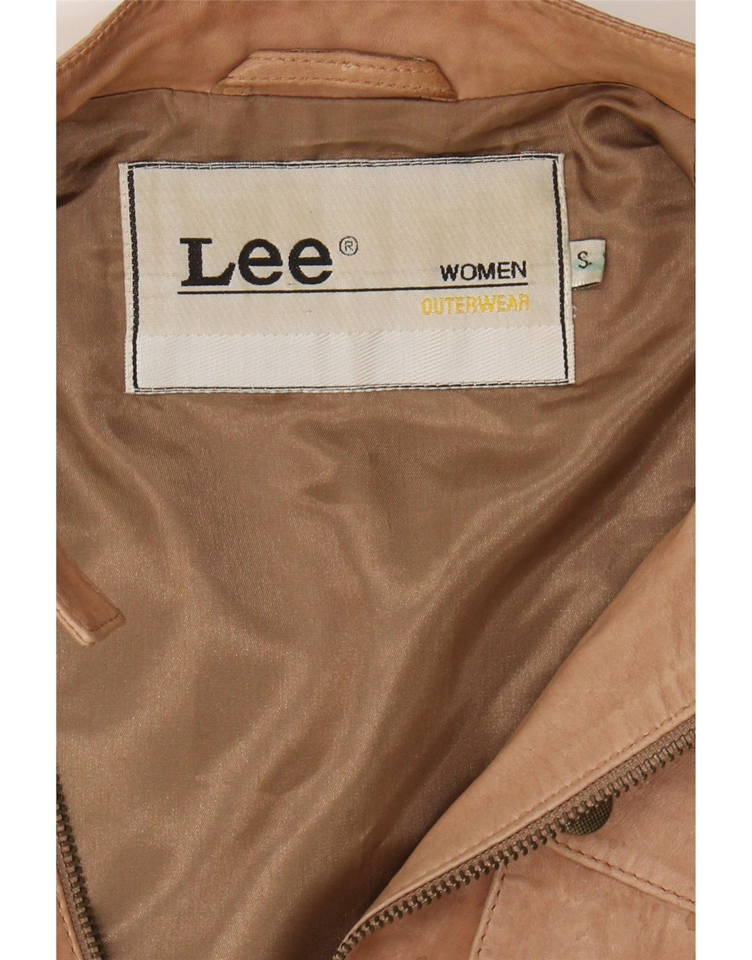 LEE Womens Leather Jacket UK 10 Small Beige Lambskin Vintage Lee and Second-Hand Lee from Messina Hembry 