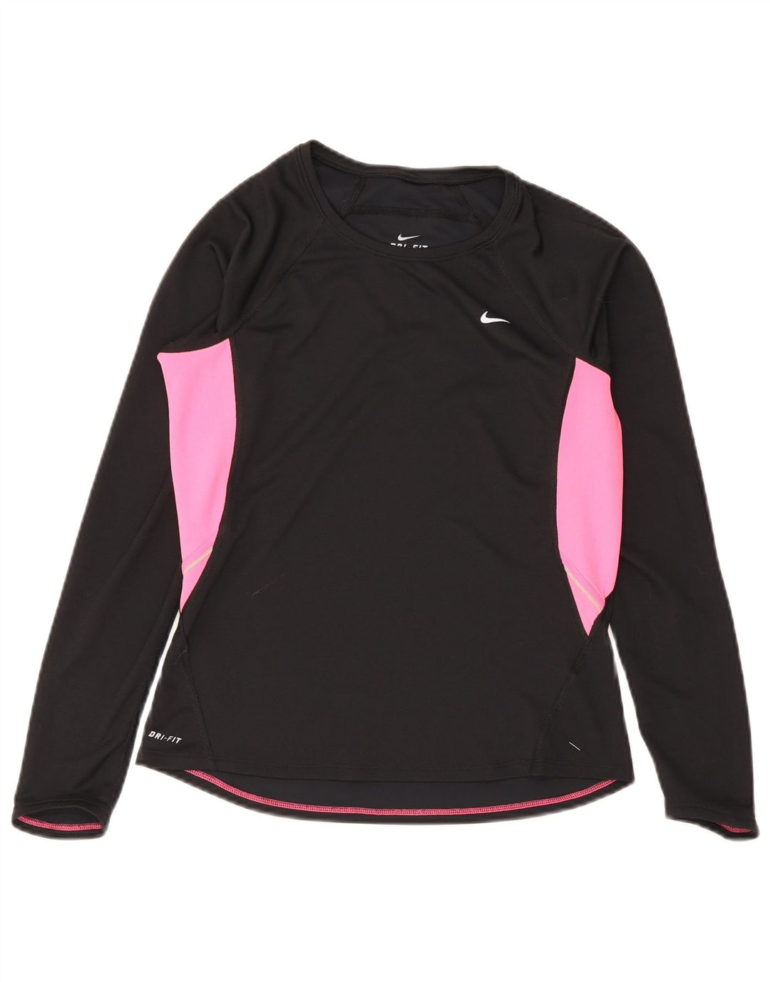Nike Haut Dri Fit à manches longues pour femme UK 12/14 Noir moyen Colourblock