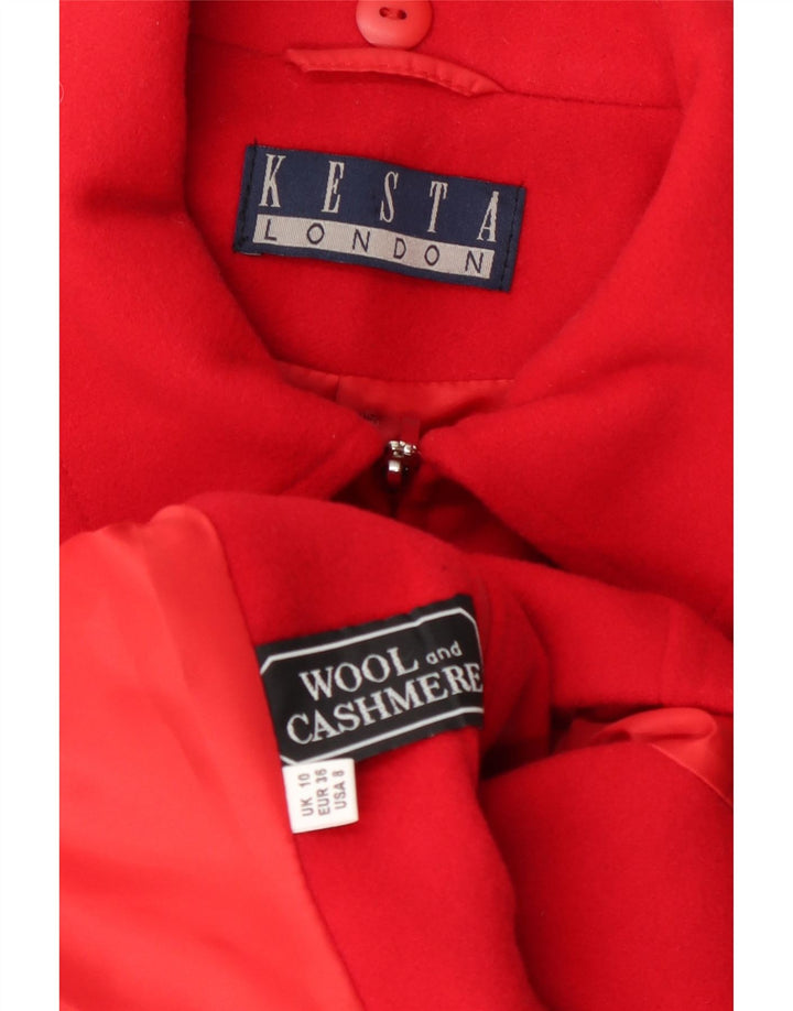 Kesta London Veste blazer zippée pour femme UK 10 Petite laine rouge