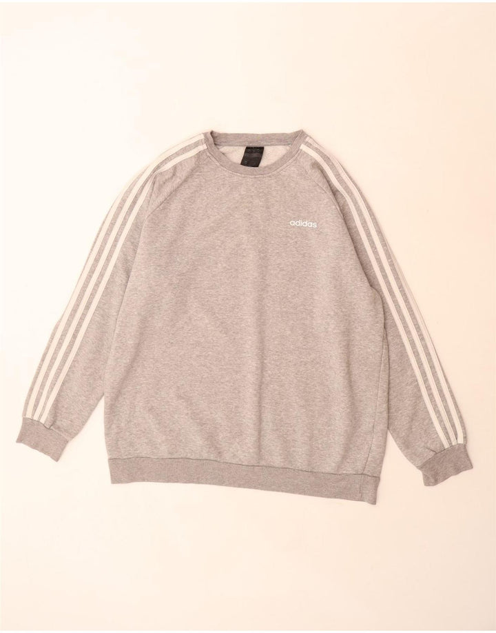 Adidas Pull surdimensionné pour femme UK 12/14 Gris moyen en coton