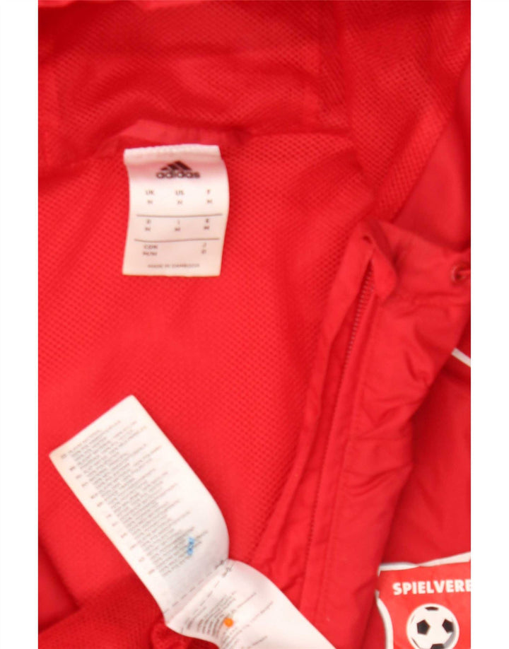 Adidas Veste de survêtement à capuche graphique pour homme en nylon rouge moyen