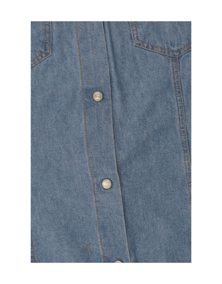 Et Chemise En Jean Sans Manches IT 46 Large Bleu Coton Femme