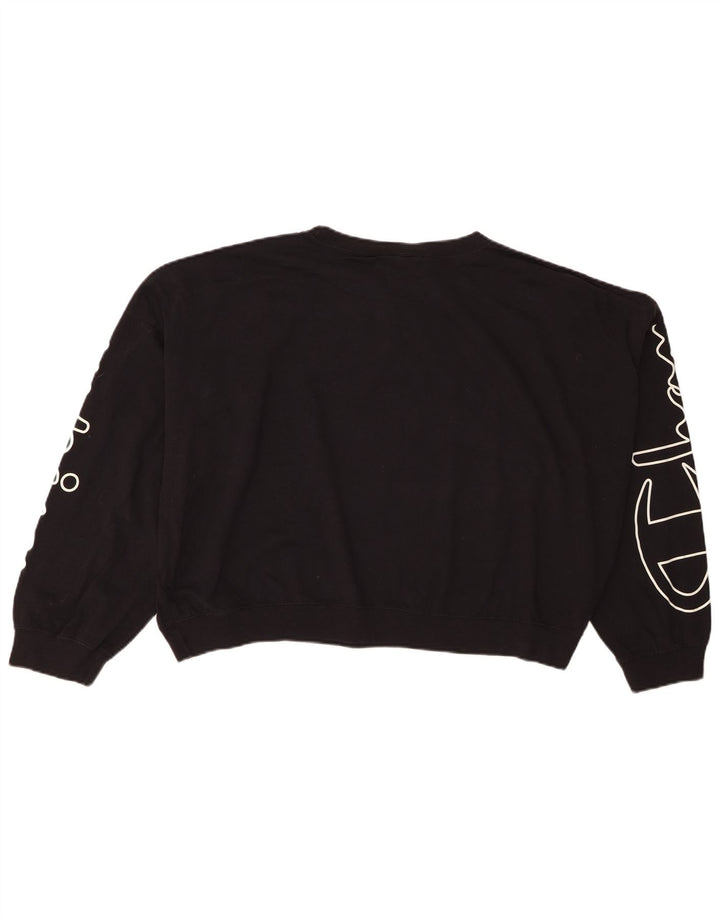Champion Sweat-shirt graphique surdimensionné pour femme UK 14 Noir moyen