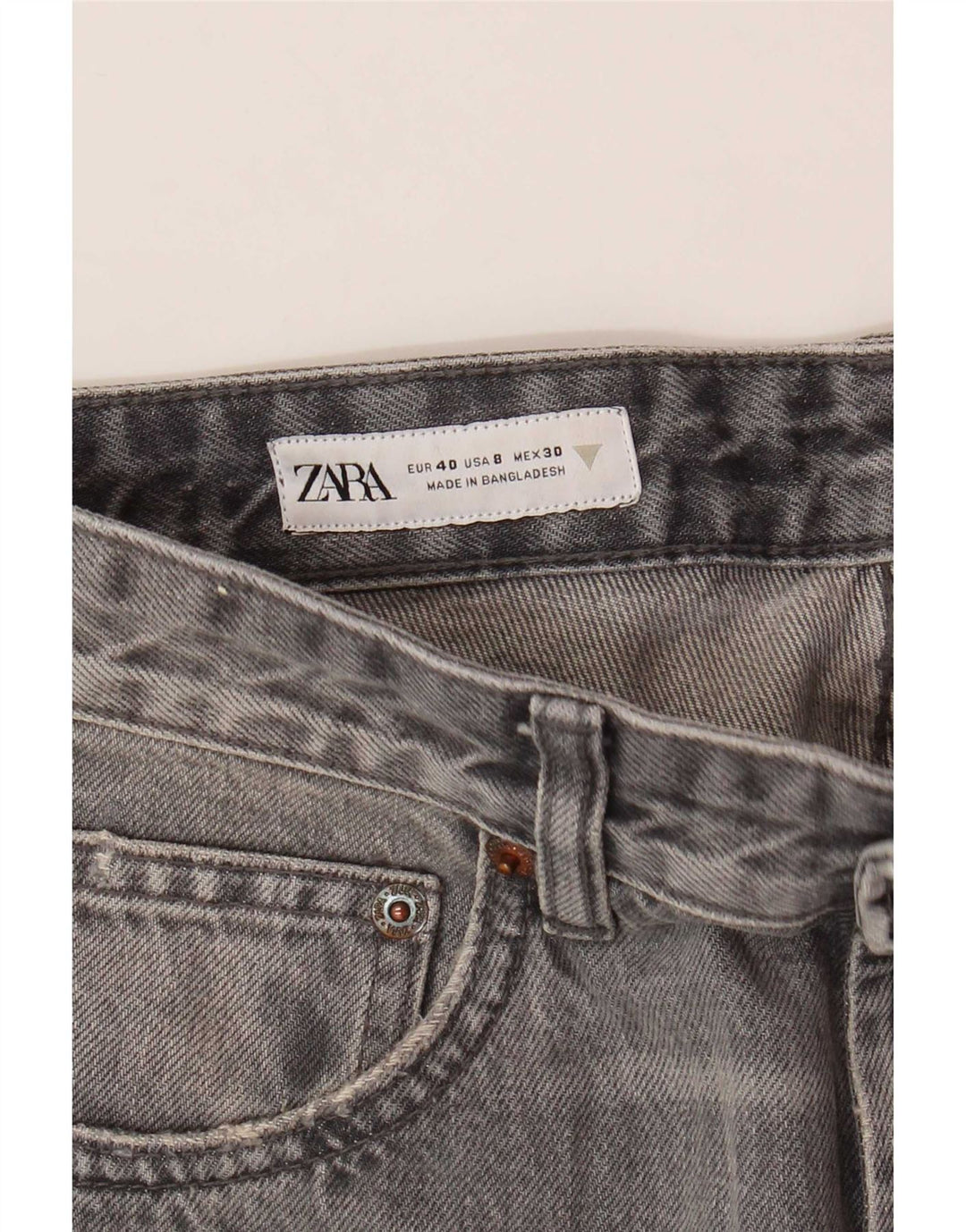 Zara Jean droit femme EU 40 Medium W30 L29 Gris