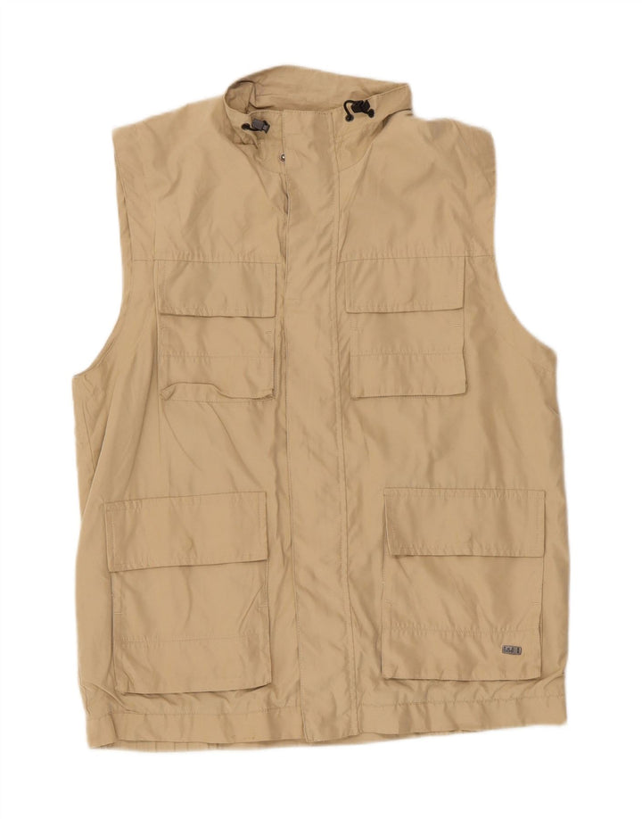 WAMPUM Gilet utilitaire pour hommes UK 38 Polyester beige moyen