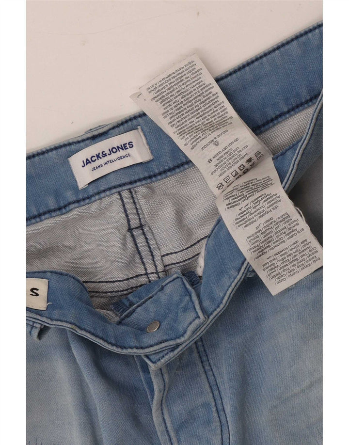 Jack & Jones Short en jean vieilli pour homme Petit W29 Bleu Coton