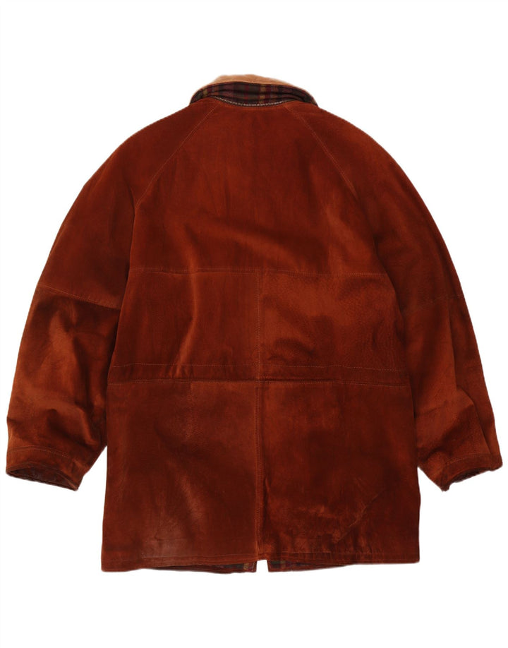 veste en daim homme vintage IT 54 2XL Cuir marron