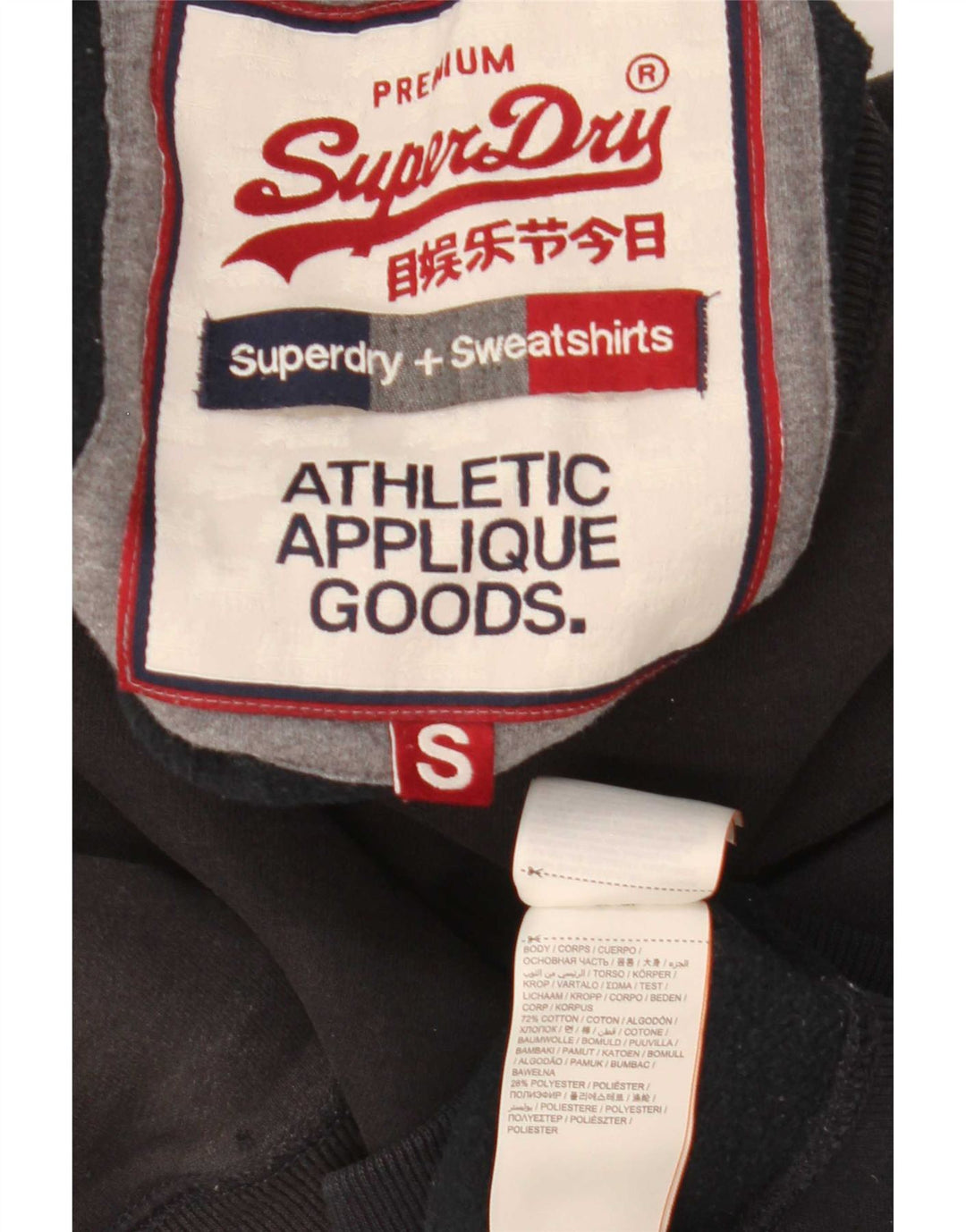 Superdry Sweat-shirt graphique pour homme en coton noir Small