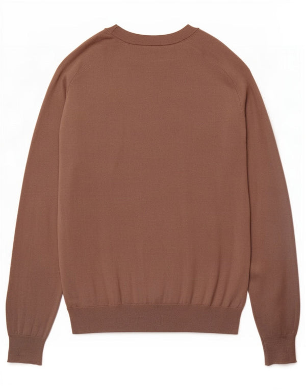 Armani Jeans Pull col V Homme XL Marron Coton