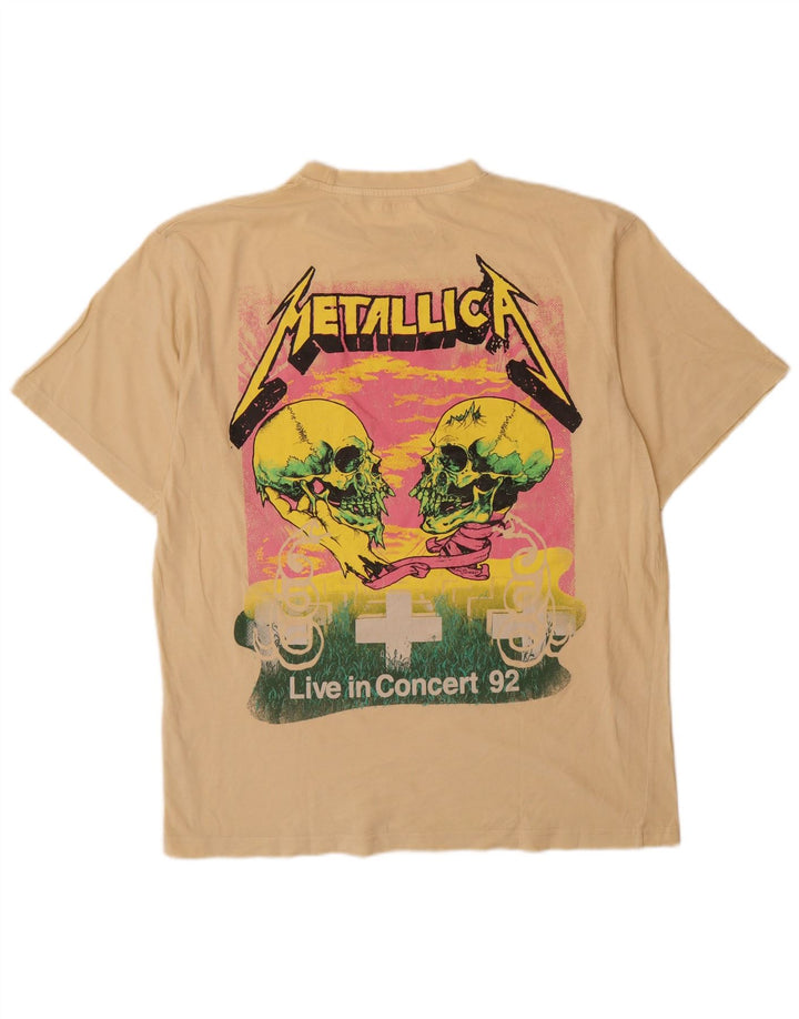 Pull & Bear T-Shirt Metallica Graphic Homme Jaune Moyen Coton