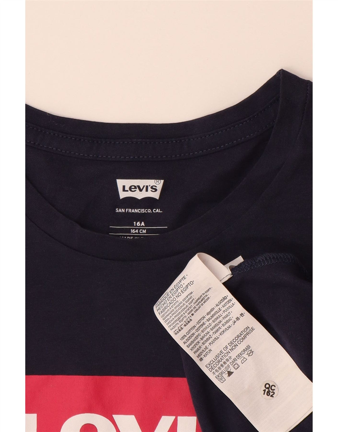 LEVI'S T-Shirt Graphique Fille 15-16 ans Bleu Marine Coton