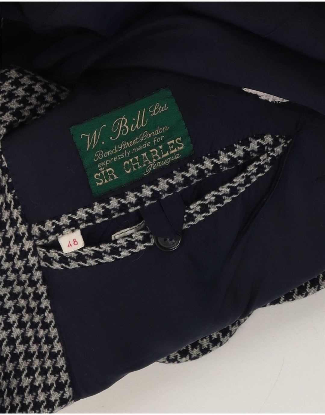 W.Bill London Veste blazer à 2 boutons pour homme IT 48 pied-de-poule gris moyen