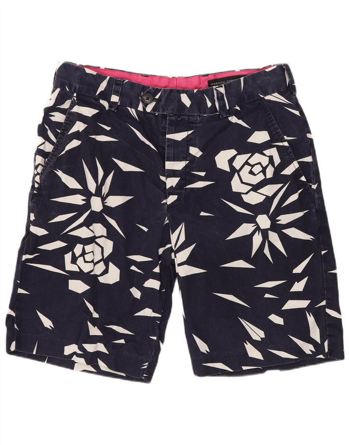 French Connection Short Chino Homme W30 Coton Géométrique Bleu Moyen
