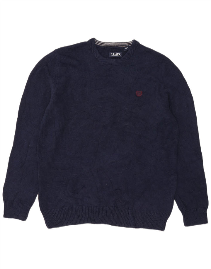 Chaps Pull Col Rond Homme Bleu Marine Moyen Coton