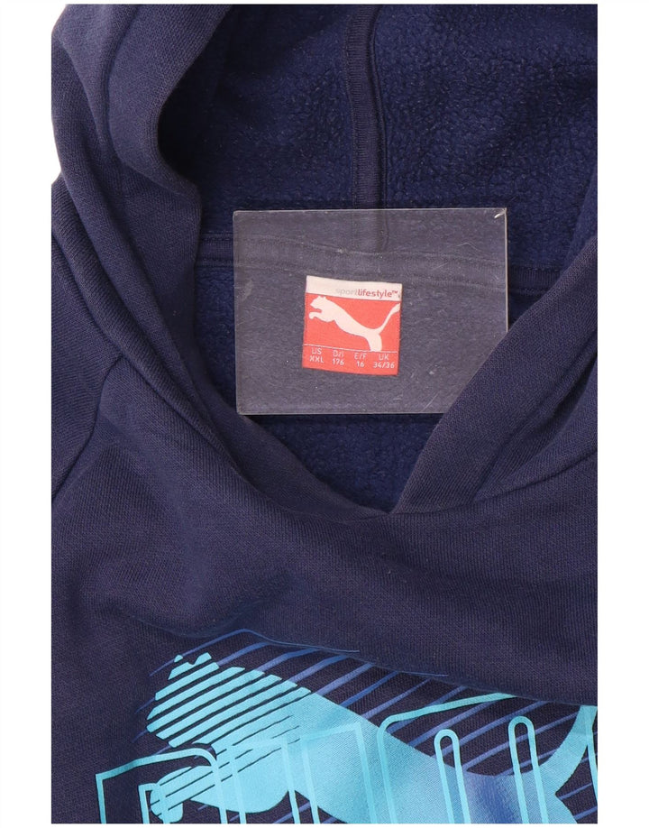 PUMA Sweat à capuche graphique pour garçon 15-16 ans Bleu marine