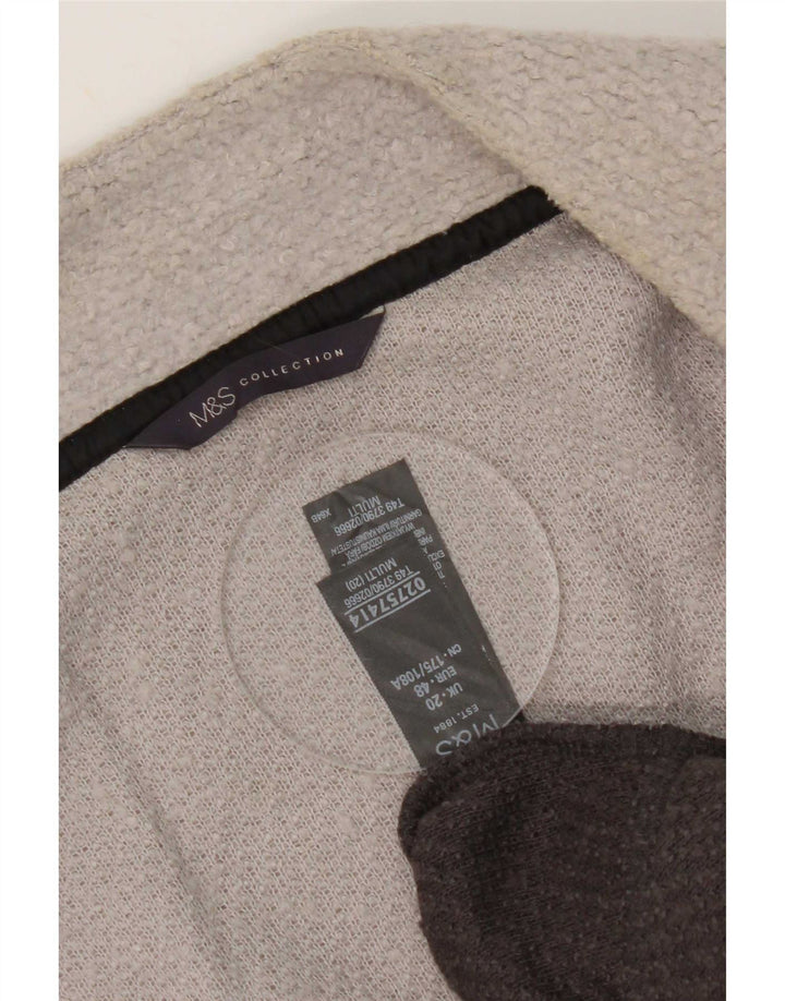 Marks & Spencer Manteau ouvert pour femme UK 20 2XL Gris Colorblock Polyester