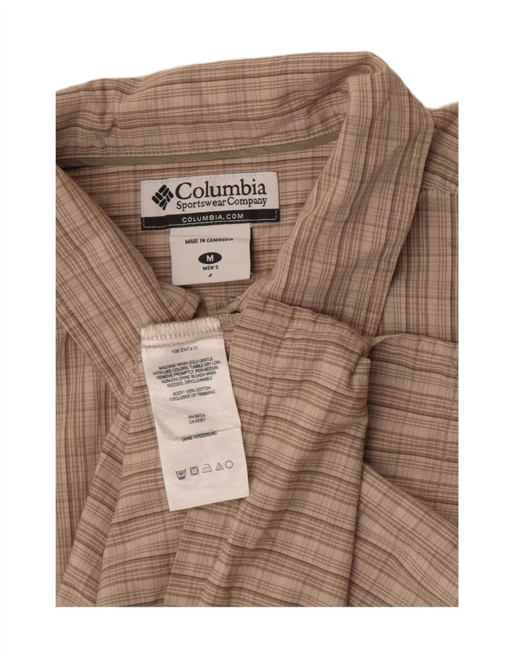 Columbia Chemise à Manches Courtes à Carreaux Homme Beige Moyen Check Cotton