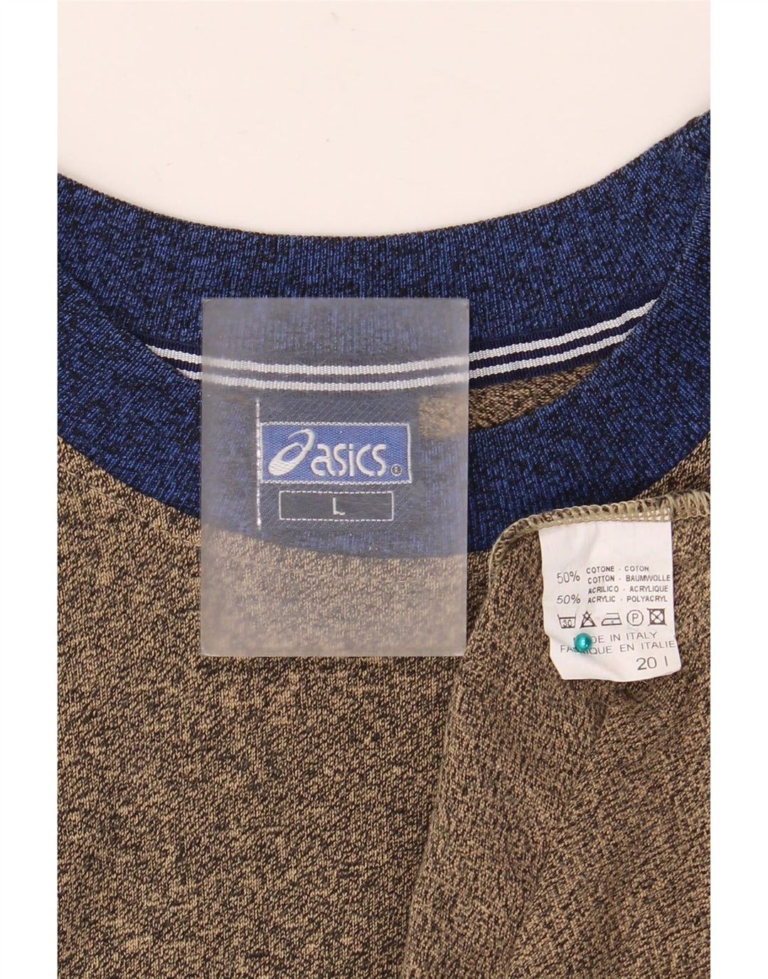 ASICS T-shirt pour homme en coton color block Large Marron