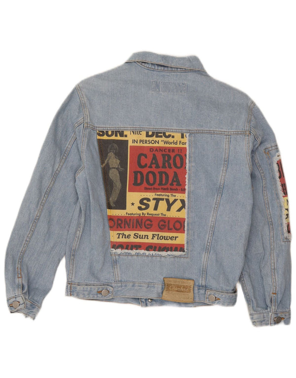 Chambers Veste en jean graphique pour femme UK 12 Bleu moyen Coton