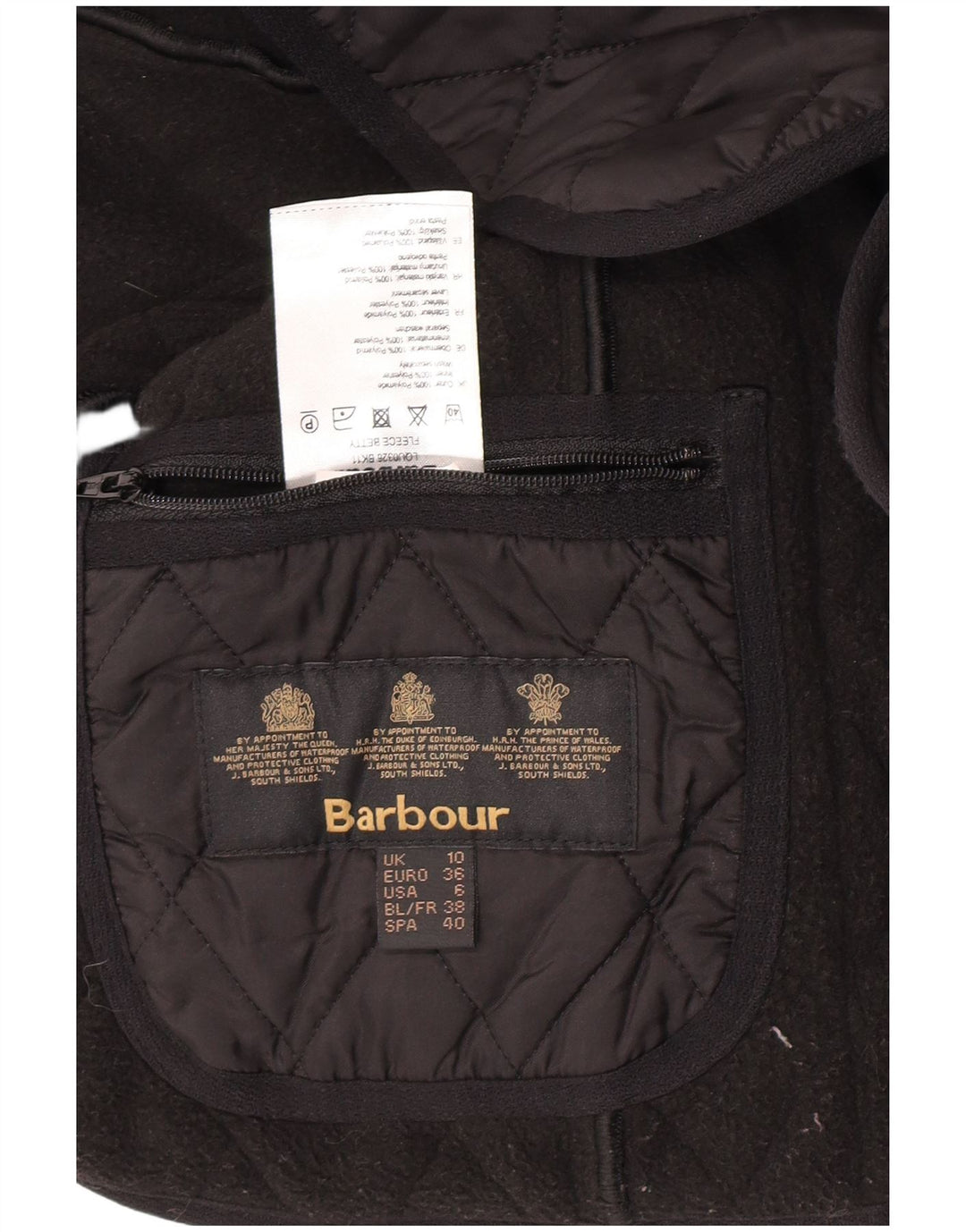 Barbour Gilet matelassé pour femme UK 10 Small Noir Polyamide