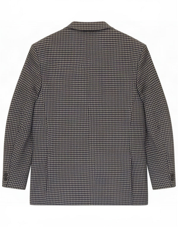 Veste blazer exclusive à 2 boutons pour homme UK 40 Large laine vierge pied-de-poule gris